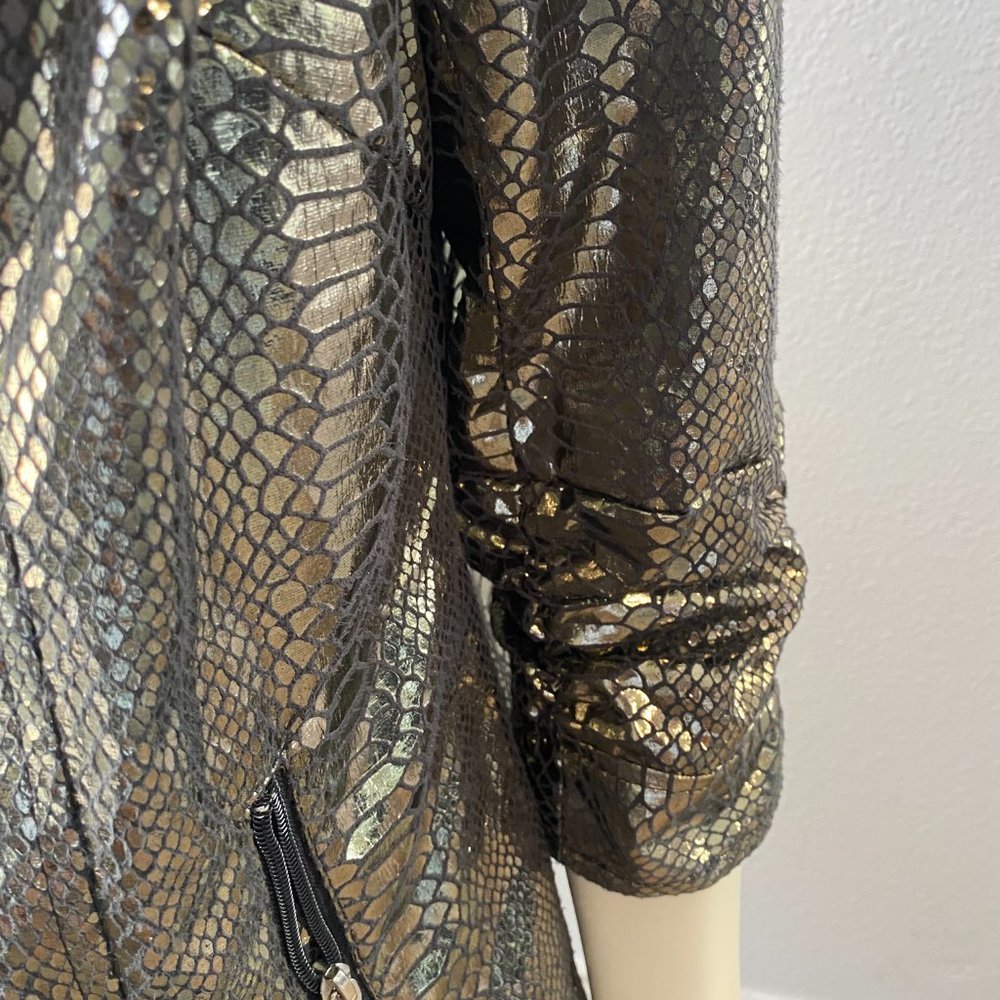 Multiples Crocodile Pattern Full Zip Jacket Size … - image 7